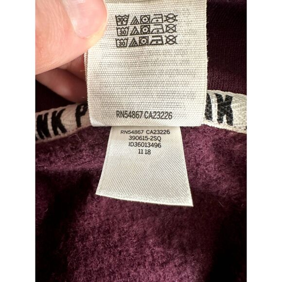 Victoria's Secret Pink Burgundy Pullover Half Zip Sweatshirt Jacket size XS - Picture 10 of 10